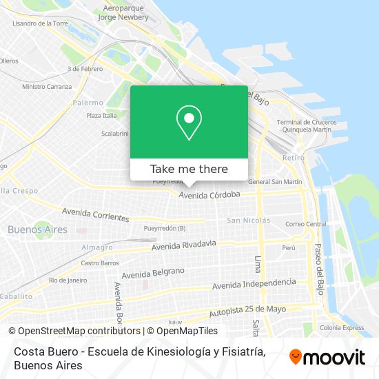 Costa Buero - Escuela de Kinesiología y Fisiatría map