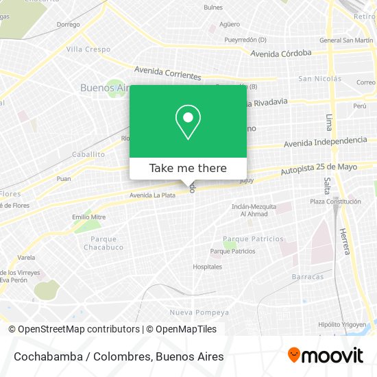 Cochabamba / Colombres map