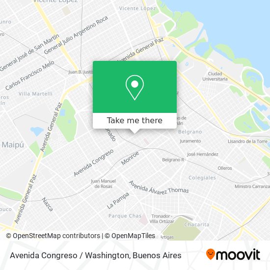 Avenida Congreso / Washington map