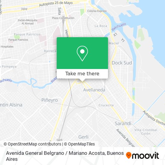 Mapa de Avenida General Belgrano / Mariano Acosta