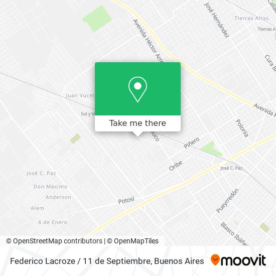 Mapa de Federico Lacroze / 11 de Septiembre