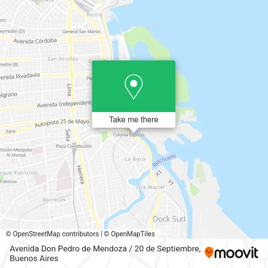 Mapa de Avenida Don Pedro de Mendoza / 20 de Septiembre