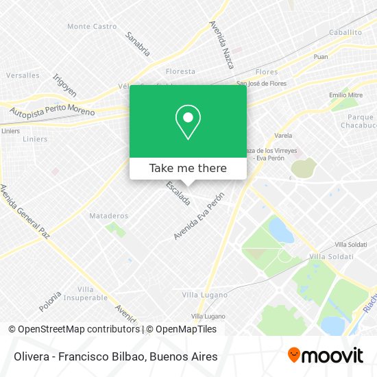 Olivera - Francisco Bilbao map