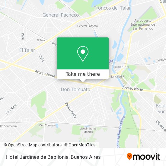 Mapa de Hotel Jardines de Babilonia