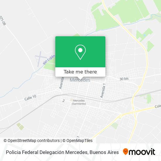 Mapa de Policia Federal Delegación Mercedes