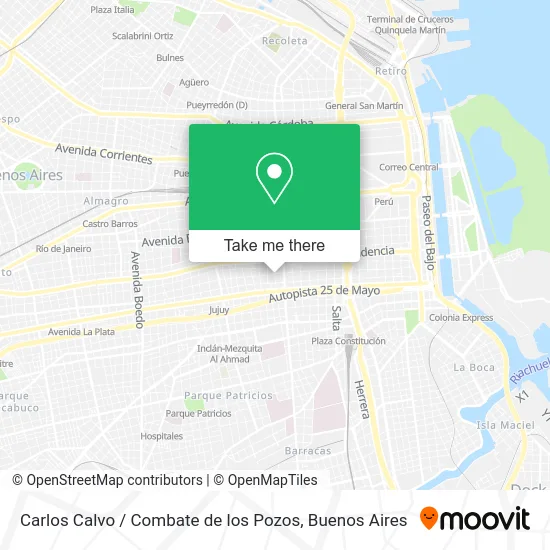 Carlos Calvo / Combate de los Pozos map