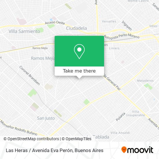Las Heras / Avenida Eva Perón map
