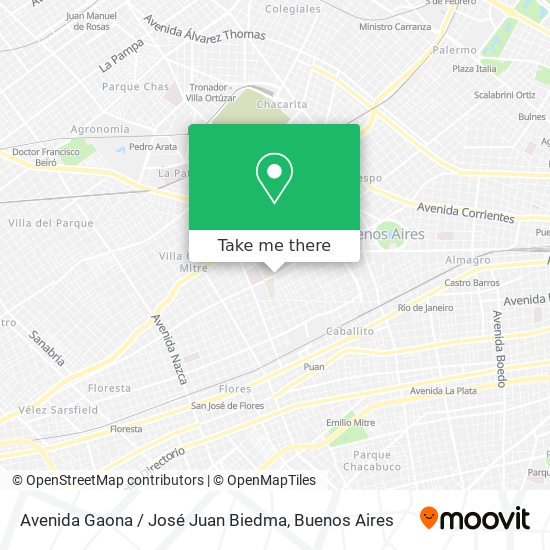 Avenida Gaona / José Juan Biedma map
