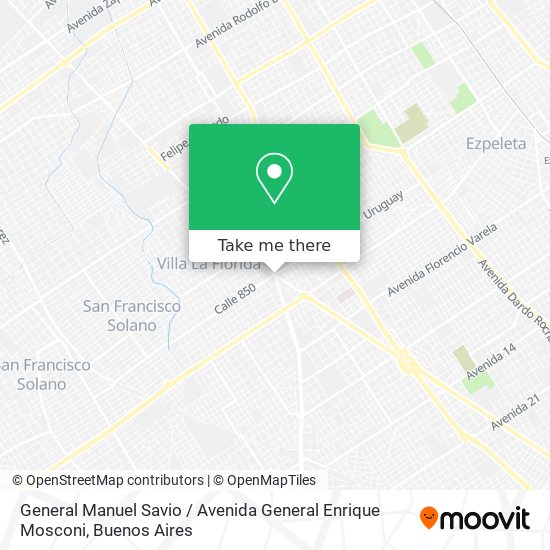 General Manuel Savio / Avenida General Enrique Mosconi map