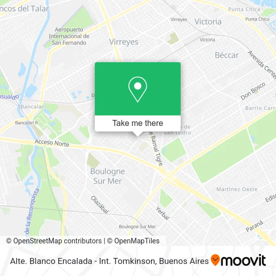 Alte. Blanco Encalada - Int. Tomkinson map