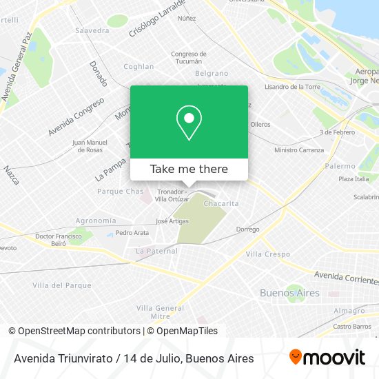 Avenida Triunvirato / 14 de Julio map