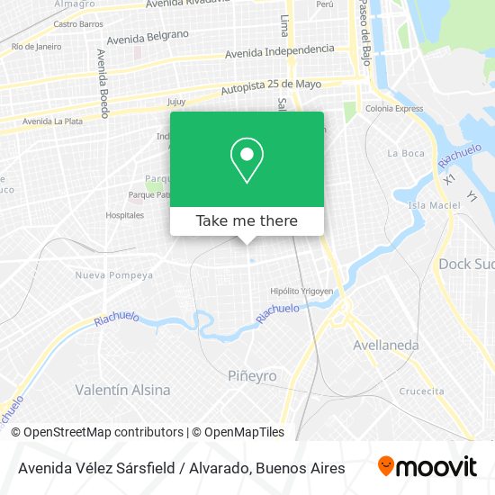 Avenida Vélez Sársfield / Alvarado map