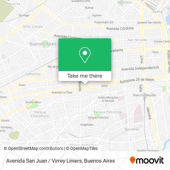 Avenida San Juan / Virrey Liniers map