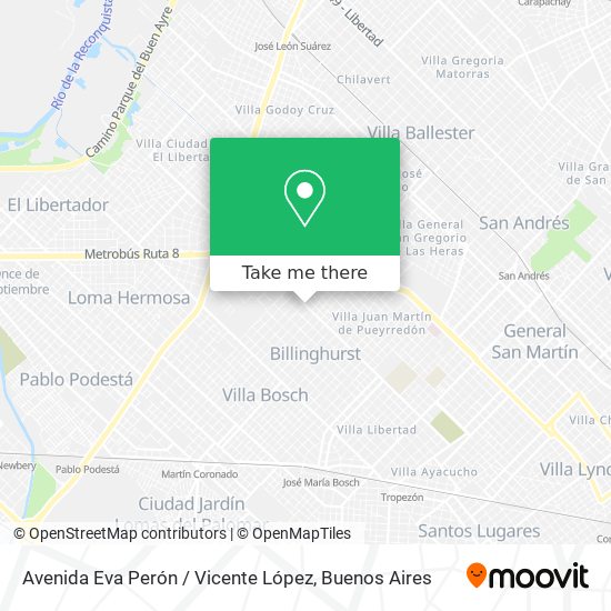 Mapa de Avenida Eva Perón / Vicente López