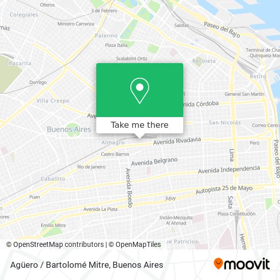Agüero / Bartolomé Mitre map