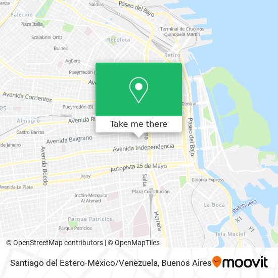 Santiago del Estero-México / Venezuela map