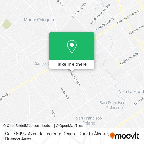 Calle 809 / Avenida Teniente General Donato Álvarez map
