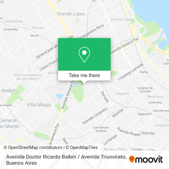 Mapa de Avenida Doctor Ricardo Balbín / Avenida Triunvirato