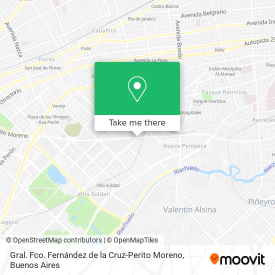 Gral. Fco. Fernández de la Cruz-Perito Moreno map