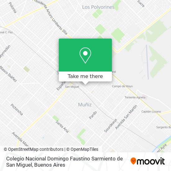 Mapa de Colegio Nacional Domingo Faustino Sarmiento de San Miguel