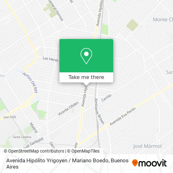 Mapa de Avenida Hipólito Yrigoyen / Mariano Boedo