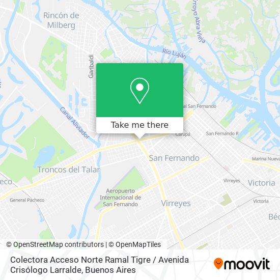 Mapa de Colectora Acceso Norte Ramal Tigre / Avenida Crisólogo Larralde