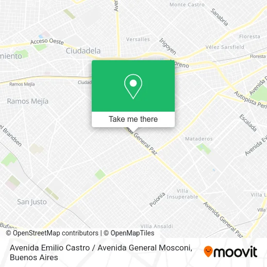 Mapa de Avenida Emilio Castro / Avenida General Mosconi