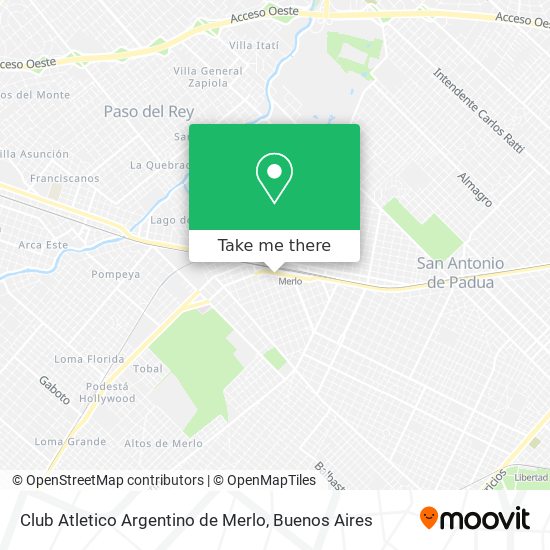 Mapa de Club Atletico Argentino de Merlo