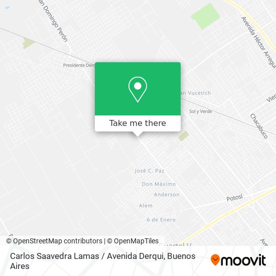 Mapa de Carlos Saavedra Lamas / Avenida Derqui