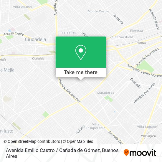 Avenida Emilio Castro / Cañada de Gómez map