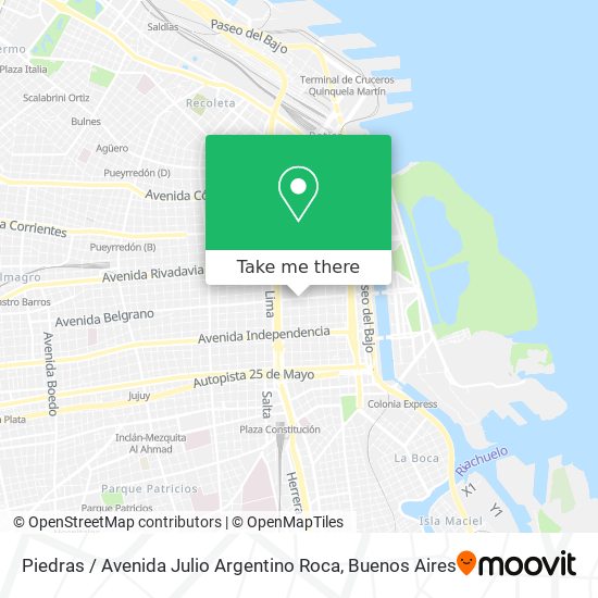 Mapa de Piedras / Avenida Julio Argentino Roca