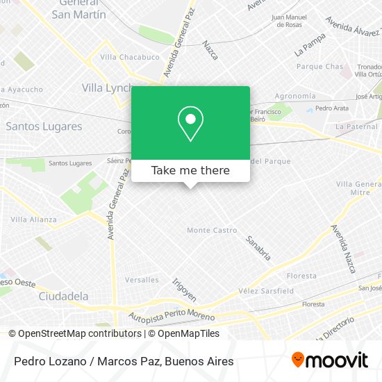 Pedro Lozano / Marcos Paz map