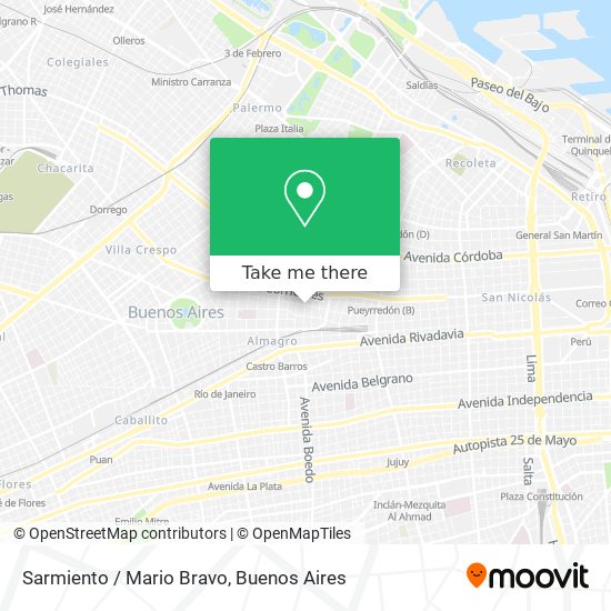 Sarmiento / Mario Bravo map