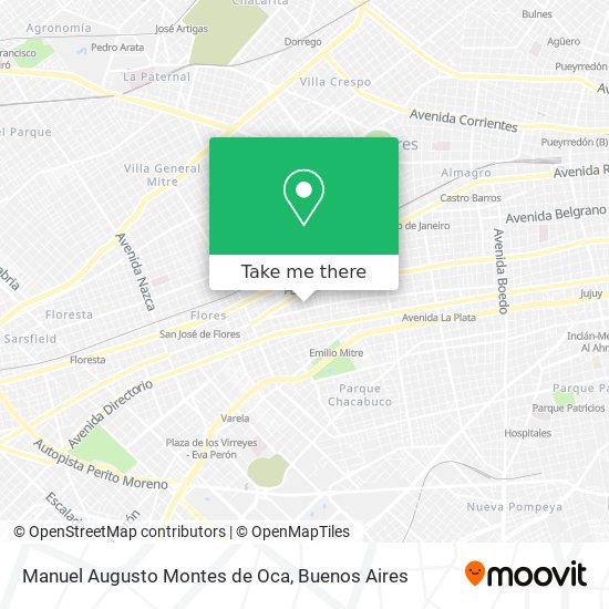 Manuel Augusto Montes de Oca map
