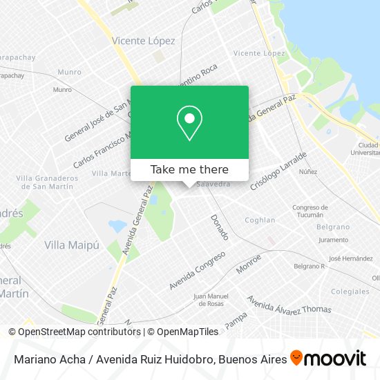 Mariano Acha / Avenida Ruiz Huidobro map