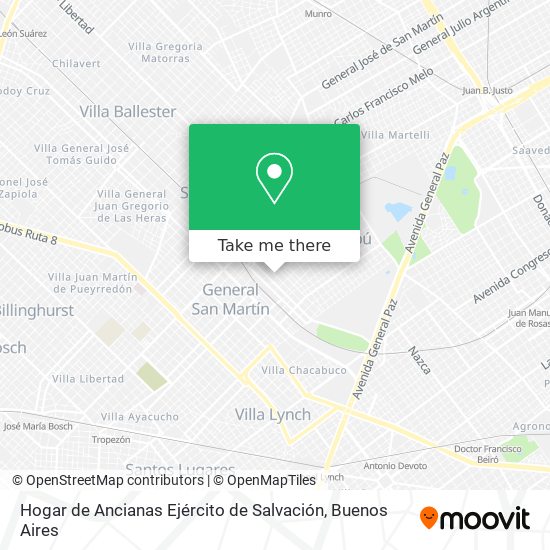 Hogar de Ancianas Ejército de Salvación map