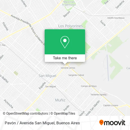 Mapa de Pavón / Avenida San Miguel