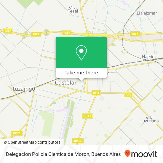 Delegacion Policia Cientica de Moron map