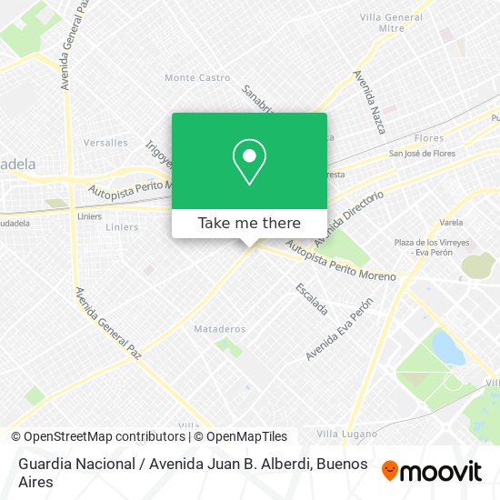 Mapa de Guardia Nacional / Avenida Juan B. Alberdi