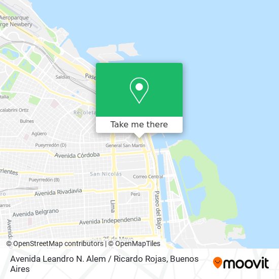 Avenida Leandro N. Alem / Ricardo Rojas map