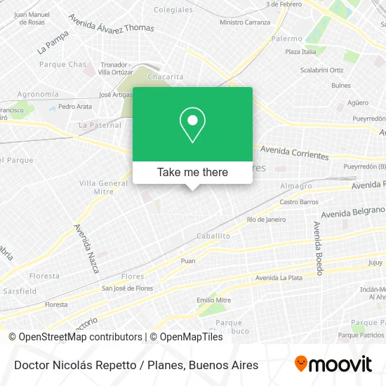 Doctor Nicolás Repetto / Planes map
