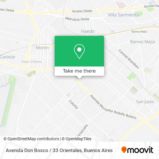 Avenida Don Bosco / 33 Orientales map