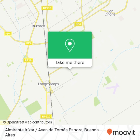 Mapa de Almirante Irízar / Avenida Tomás Espora