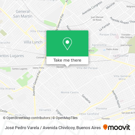 José Pedro Varela / Avenida Chivilcoy map