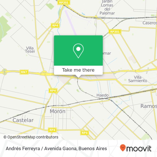 Mapa de Andrés Ferreyra / Avenida Gaona