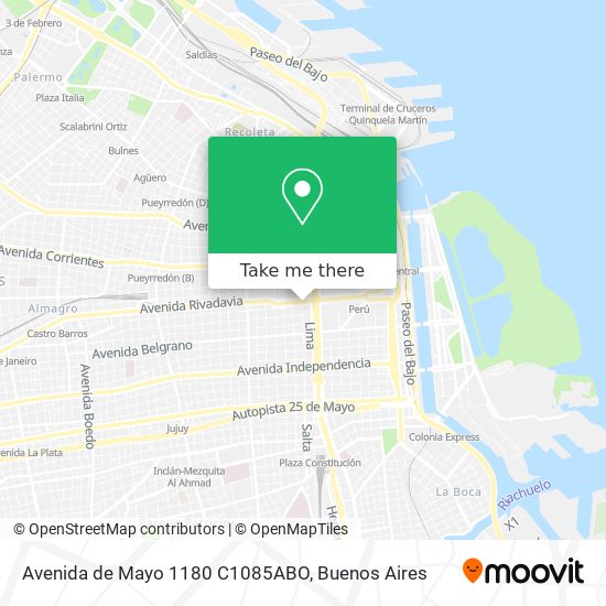 Avenida de Mayo 1180 C1085ABO map