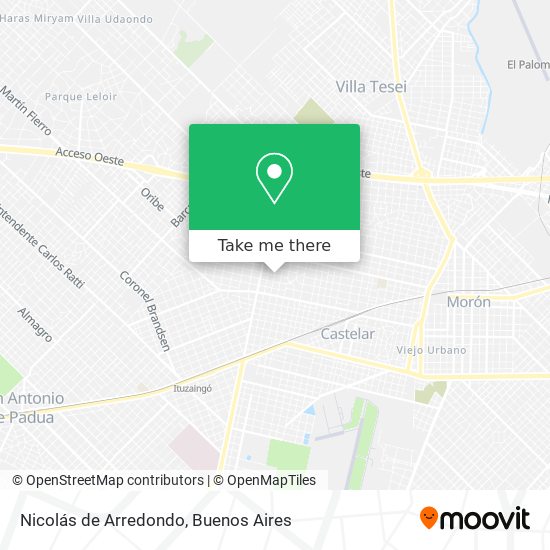 Nicolás de Arredondo map