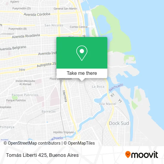 Tomás Liberti 425 map