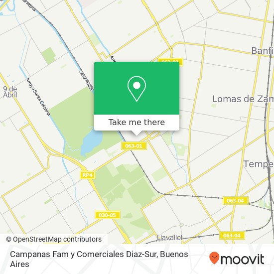 Mapa de Campanas Fam y Comerciales Diaz-Sur