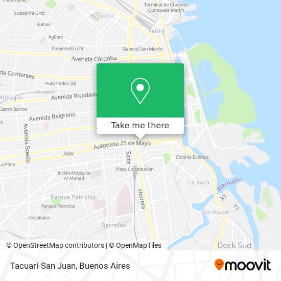 Tacuarí-San Juan map